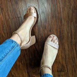 Rose gold Block heels